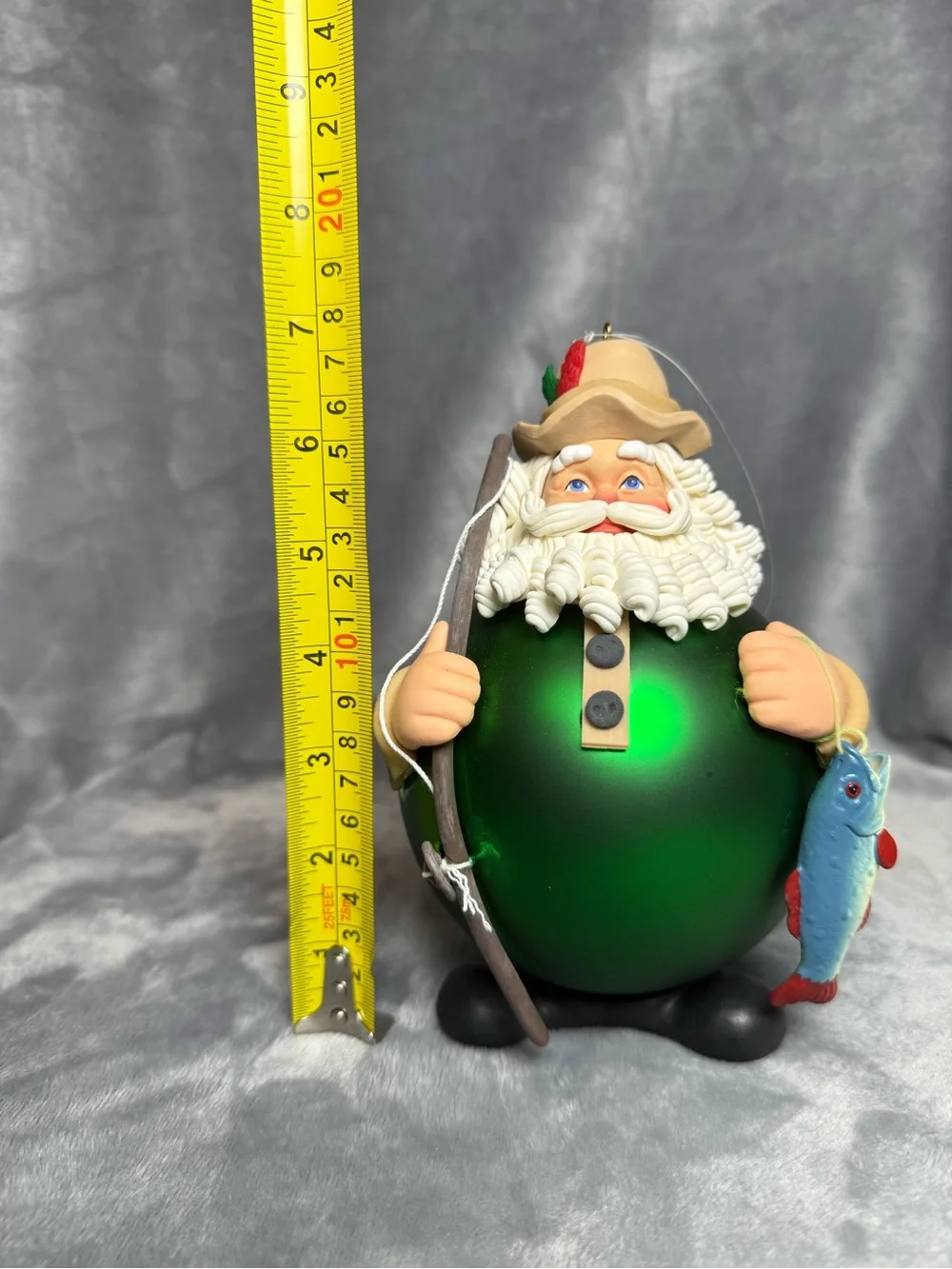 vintage Department 56 Noel Fishing Santa Christmas ornament